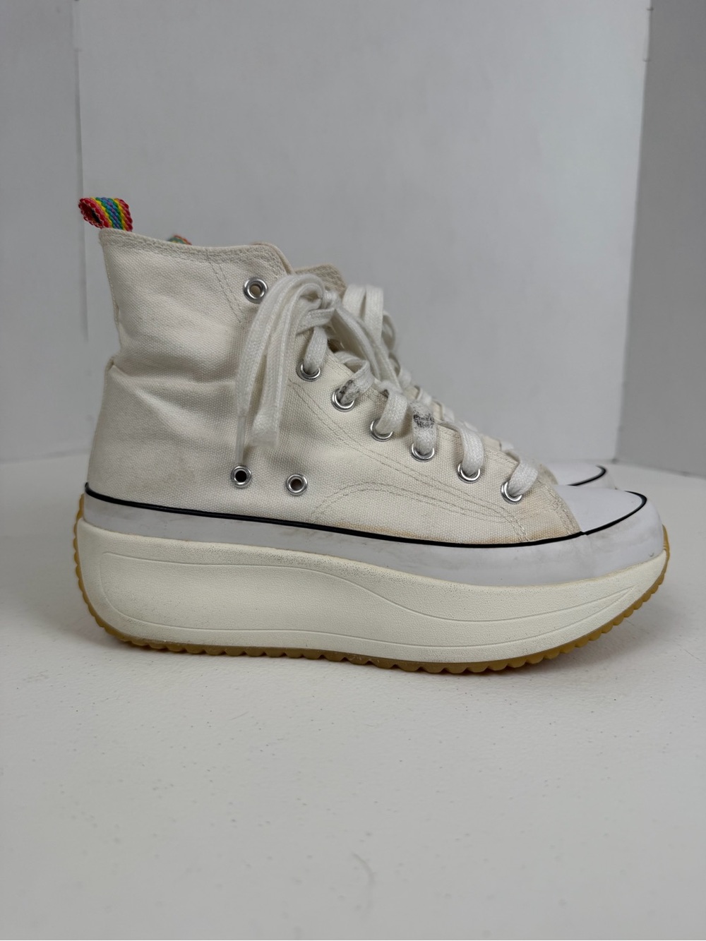 Steve Madden Winnona Platform High Top Sneakers Size 6.5 Cream